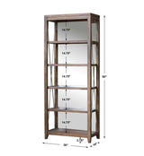 Delancey Weathered Oak Etagere - Dark Brown by Uttermost - View 6