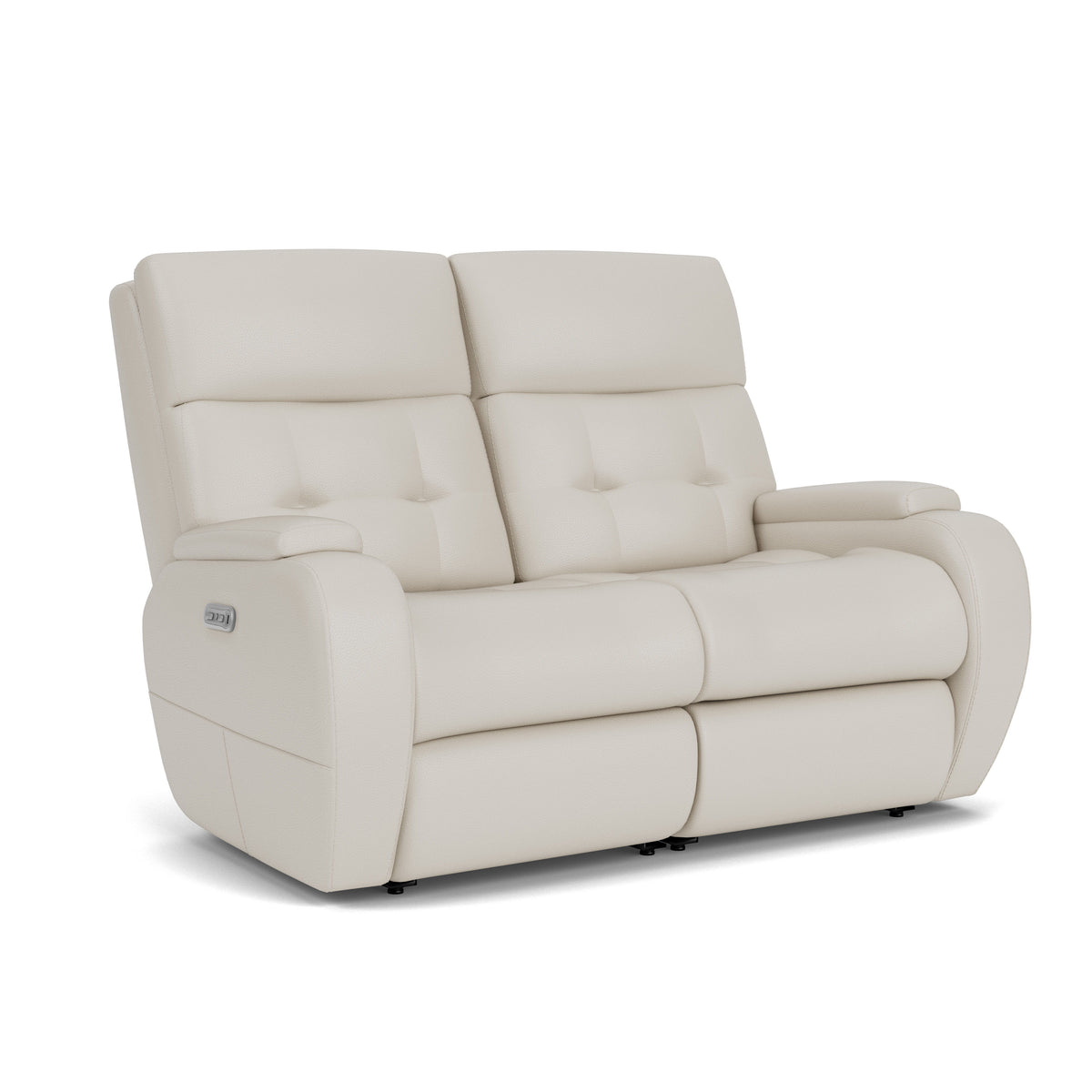 Strait Leather Power Reclining Loveseat With Power Headrests | Flexsteel
