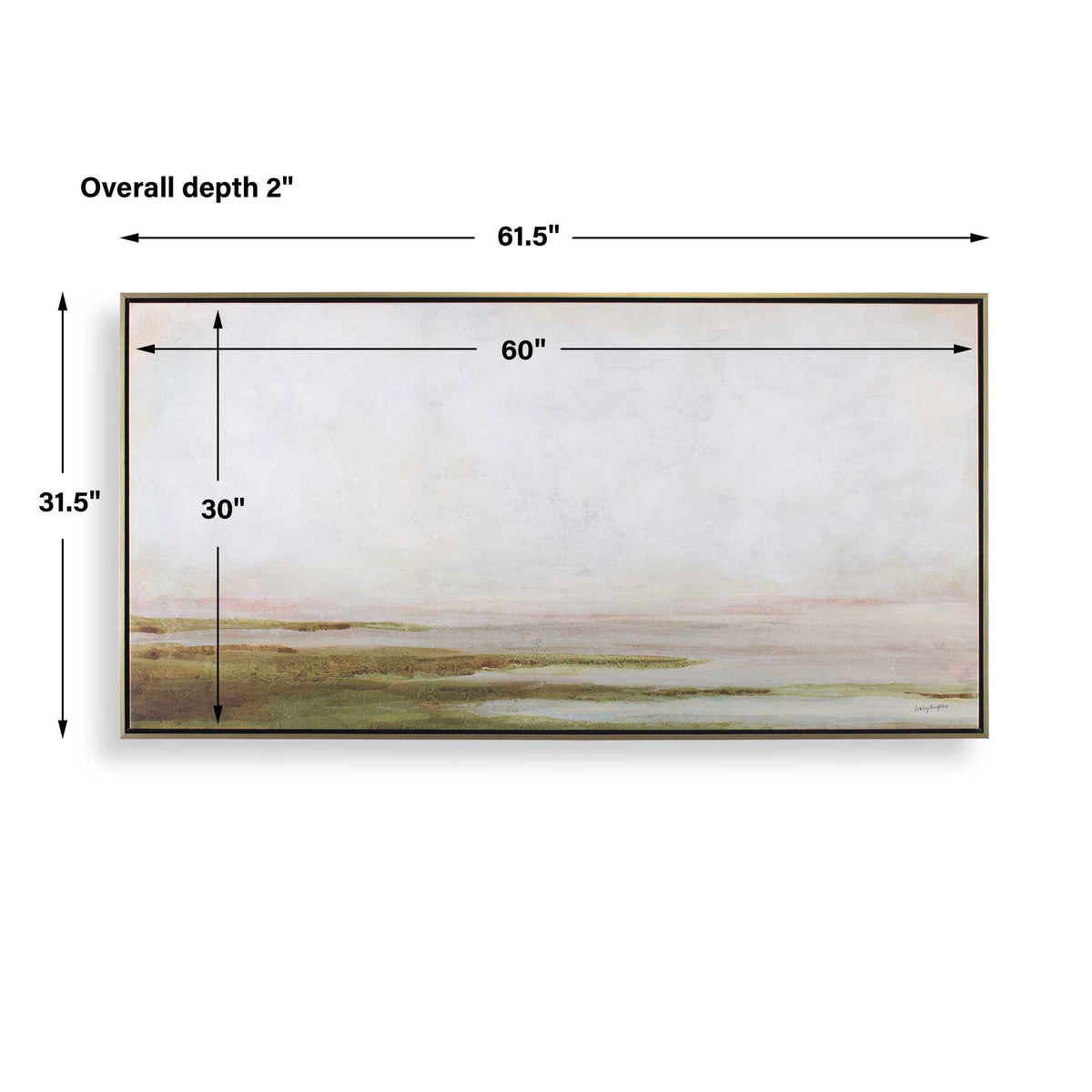 Hazy Lake Framed Landscape Art - Green / Light Blue by Uttermost - View 8