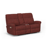 Davis Transitional Fabric Power Reclining Loveseat With Console & Power Headrests | Flexsteel