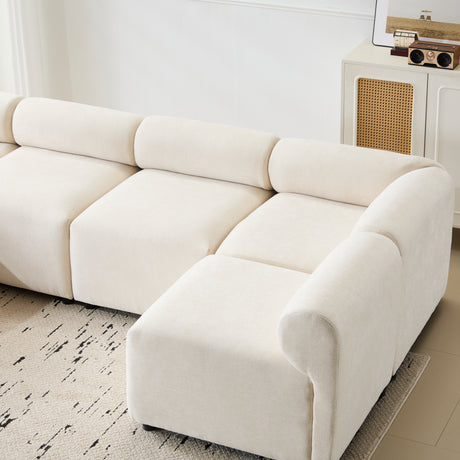 Evelyn 114 in.6-Piece U Shaped Modular Free Combination Sectional Chenille Sofa Couch for Living Rooms - sold by Home Elegance USA