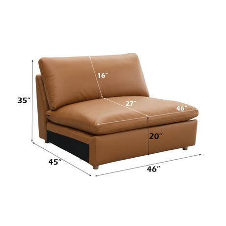 Brighton Brown Top Grain Leather 3 Pieces Modular Sectional - sold by Home Elegance USA