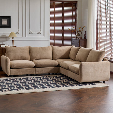 99 in. oversize 5-Piece L Shaped Modular Free Combination Sectional Velvet Sofa Couch for Living Room and Spacious Space, Nomad - sold by Home Elegance USA
