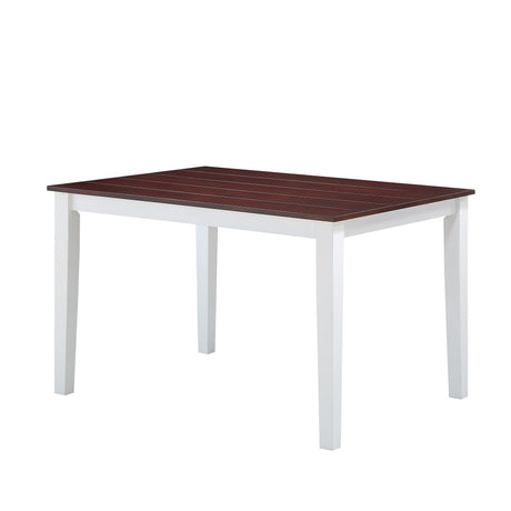 Acme - Green Leigh Dining Table 77075 White & Walnut Finish