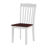 Acme - Green Leigh Side Chair (Set-2) 77077 White & Walnut Finish