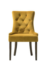 Acme - Farren Side Chair (Set-2) 77163 Yellow Velvet & Espresso Finish