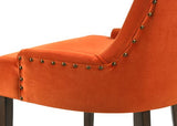 Acme - Farren Side Chair (Set-2) 77164 Orange Velvet & Weathered Oak Finish