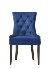 Acme - Farren Side Chair (Set-2) 77165 Blue Velvet & Weathered Oak Finish