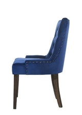 Acme - Farren Side Chair (Set-2) 77165 Blue Velvet & Weathered Oak Finish