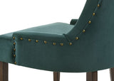 Acme - Farren Side Chair (Set-2) 77166 Green Velvet & Weathered Oak Finish