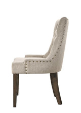 Acme - Farren Side Chair (Set-2) 77172 Beige Fabric & Weathered Oak Finish