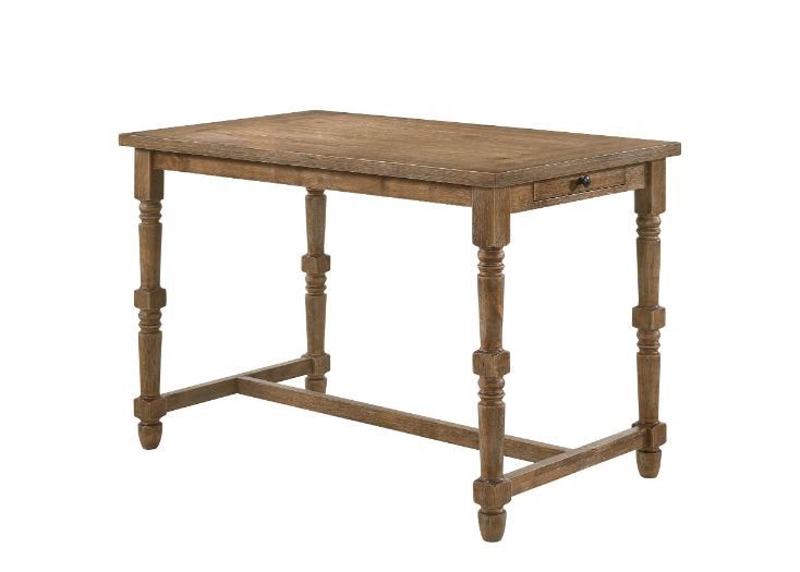 Acme - Farsiris Counter Height Table 77175 Weathered Oak Finish