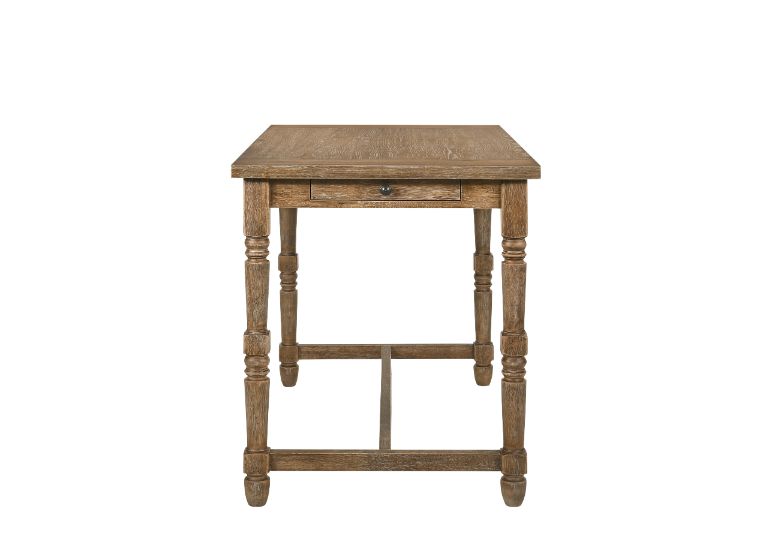 Acme - Farsiris Counter Height Table 77175 Weathered Oak Finish