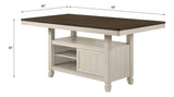 Acme - Tasnim Counter Dining Table 77180 Oak & Antique White Finish