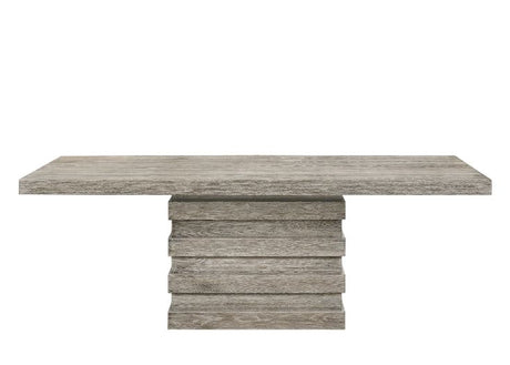 Acme - Faustine Dining Table 77185 Salvaged Light Oak Finish