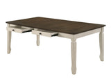 Acme - Fedele Dining Table 77190 Weathered Oak & Cream Finish