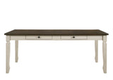 Acme - Fedele Dining Table 77190 Weathered Oak & Cream Finish