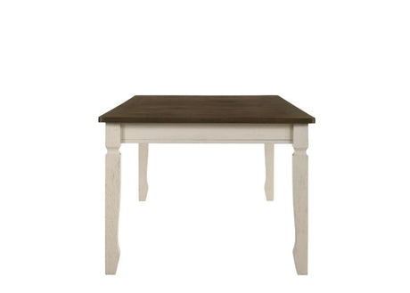 Acme - Fedele Dining Table 77190 Weathered Oak & Cream Finish