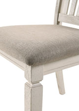 Acme - Fedele Side Chair (Set-2) 77192 Tan Fabric & Cream Finish
