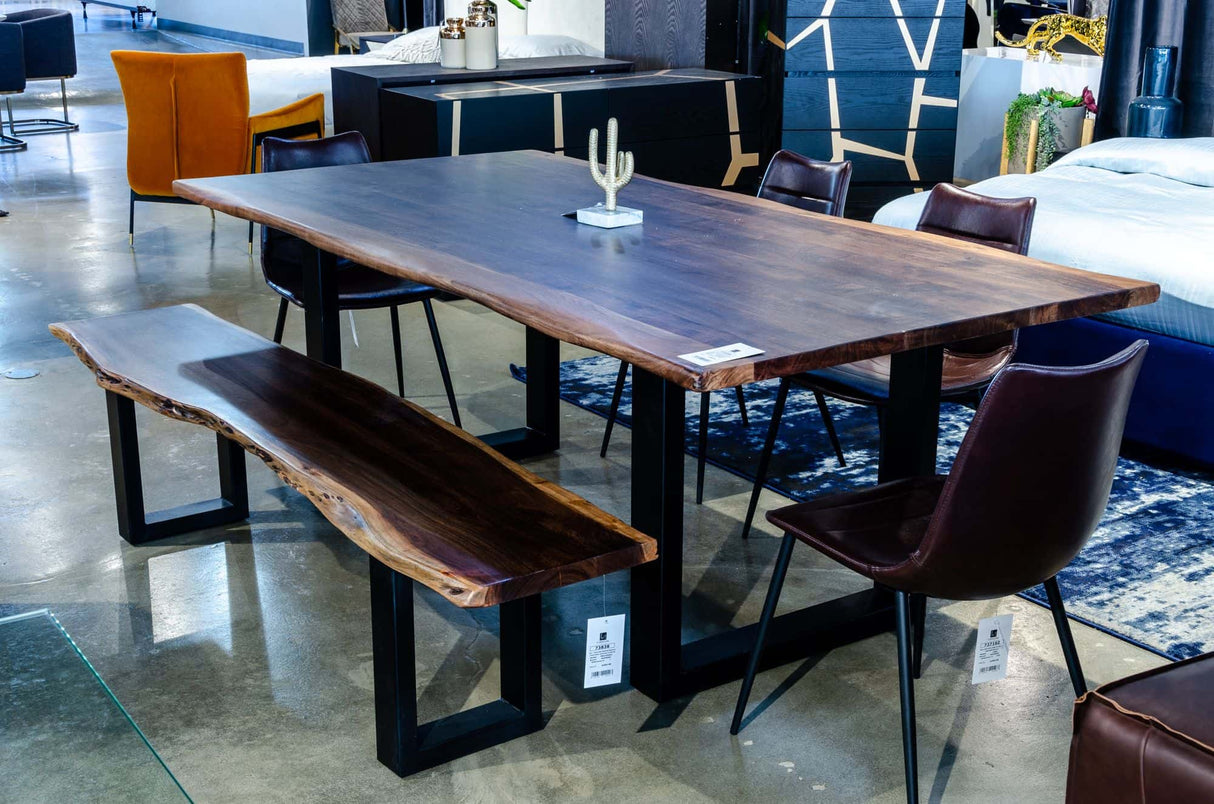 Taylor Large 87" Modern Live Edge Wood Dining Table - View Image 1