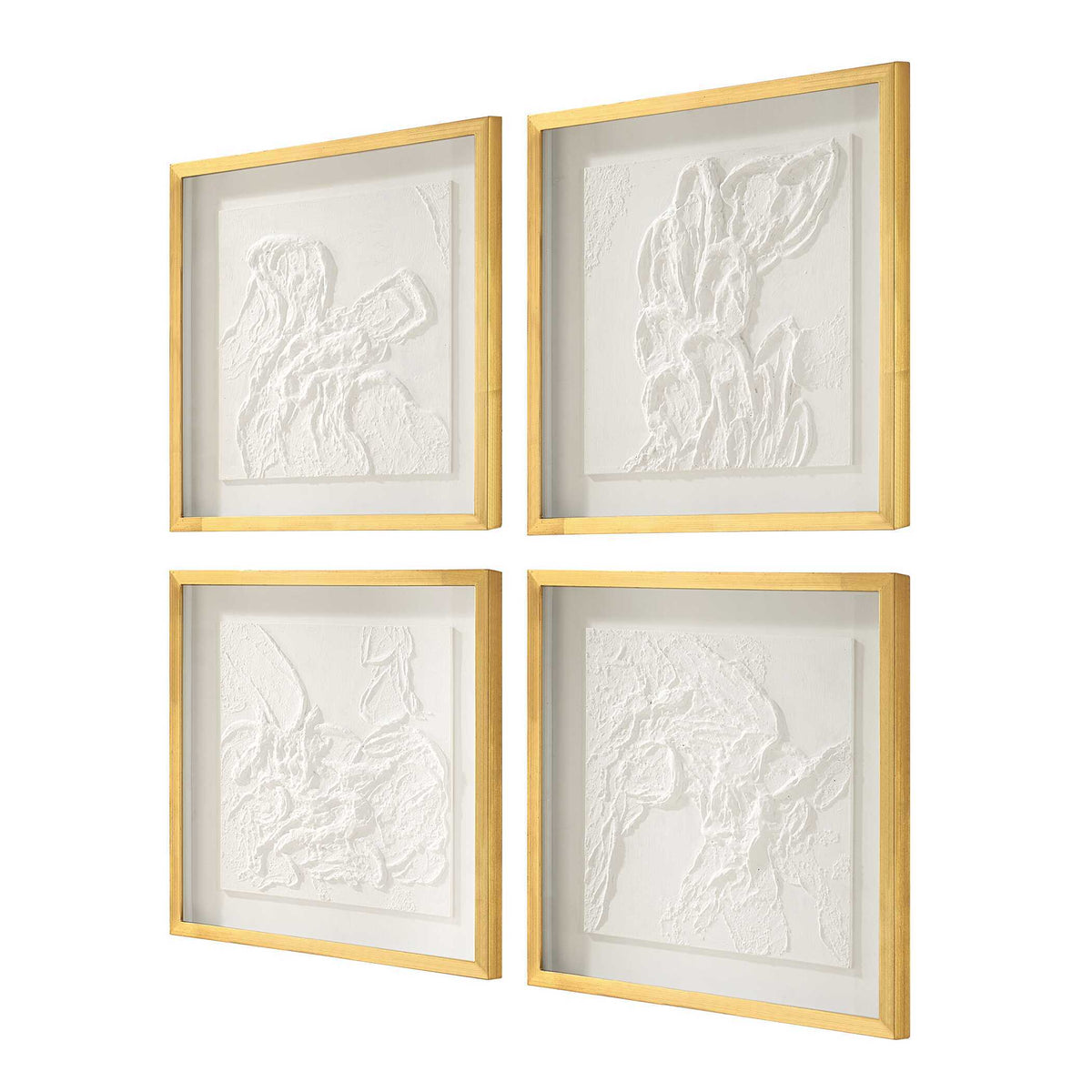 Fourfold Framed Prints (Set of 4) - Gold / White by Uttermost - View 4