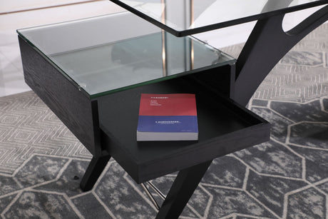 Suffolk - Contemporary Black Ash Desk - View Image 1
