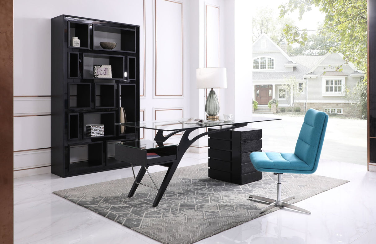 Suffolk - Contemporary Black Ash Desk - View Image 1