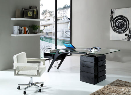 Suffolk - Contemporary Black Ash Desk - View Image 1