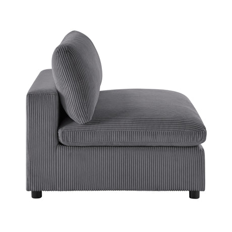 Chelsea Modular 6-Piece Sectional in Charcoal with Plush Polyester Upholstery - sold by Home Elegance USA