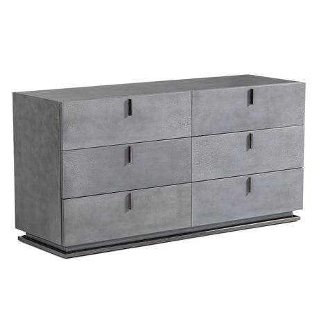 Queen Buckley - Grey & Black Stainless Steel Bedroom Set