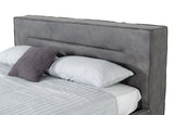 California King Hollywood - Italian Contemporary Grey Leather Bed