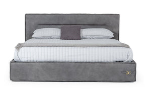 Hollywood Italian Contemporary Grey Nubuck Leather King Bed – VIG Furniture - sold by Home Elegance USA
