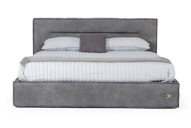 Hollywood Italian Contemporary Grey Nubuck Leather King Bed – VIG Furniture - Home Elegance USA