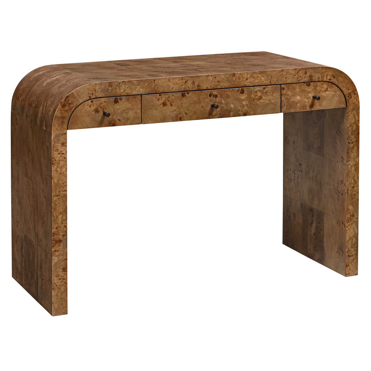 Rocco Mappa Burl Desk Woodtone - Dark Brown by Uttermost - View 3