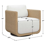 Santorini Outdoor Swivel Lounge Chair - Light Brown / White by Uttermost - View 14