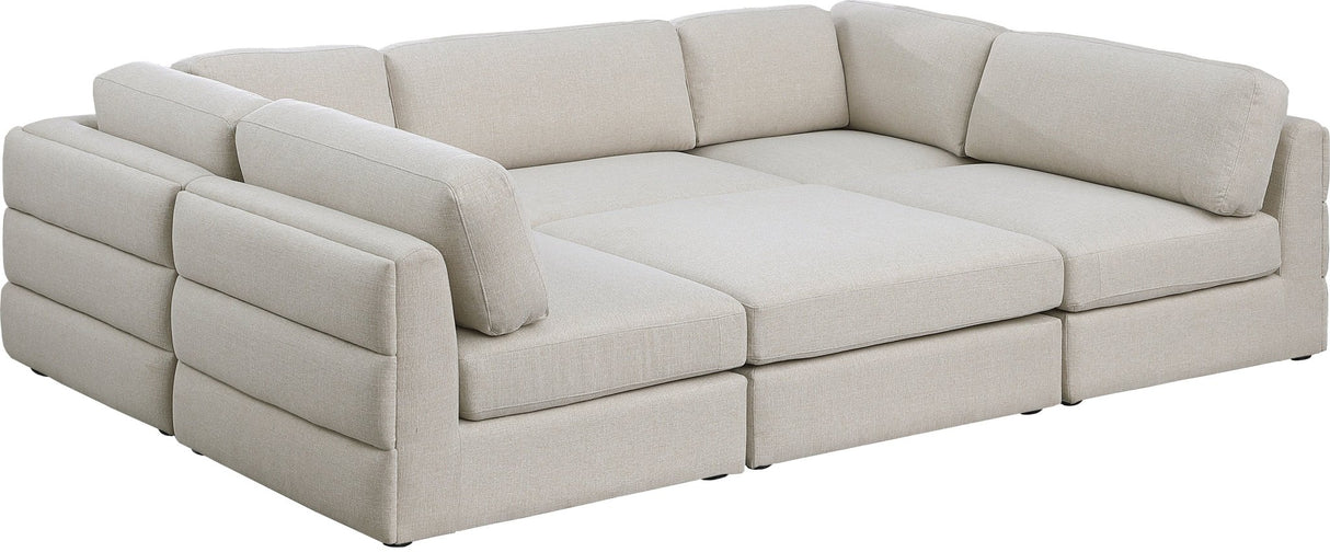 Beckham - Modular Sectional 6 Piece - Beige - Fabric | Home Elegance USA