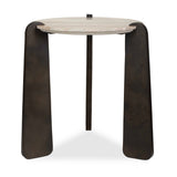 Talud Modern Marble Side Table Bronze / Gray - Dark Brown / Beige by Uttermost - View 1
