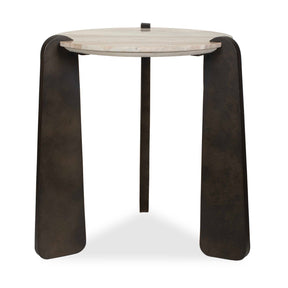 Talud Modern Marble Side Table Bronze / Gray - Dark Brown / Beige by Uttermost - View 1