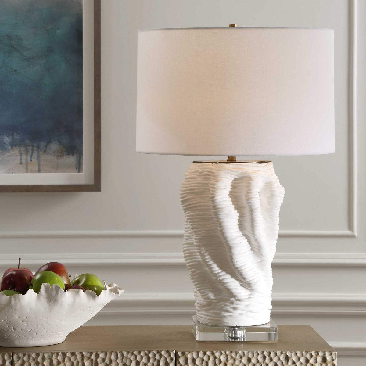 Stratified White Table Lamp by Uttermost - View 2