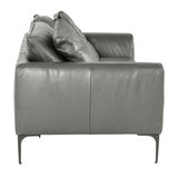 Divani Casa Jacoba - Modern Dark Grey Leather Sofa