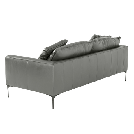 Divani Casa Jacoba - Modern Dark Grey Leather Sofa