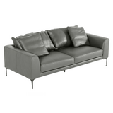 Divani Casa Jacoba - Modern Dark Grey Leather Sofa