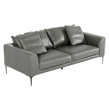 Divani Casa Jacoba - Modern Dark Grey Leather Sofa