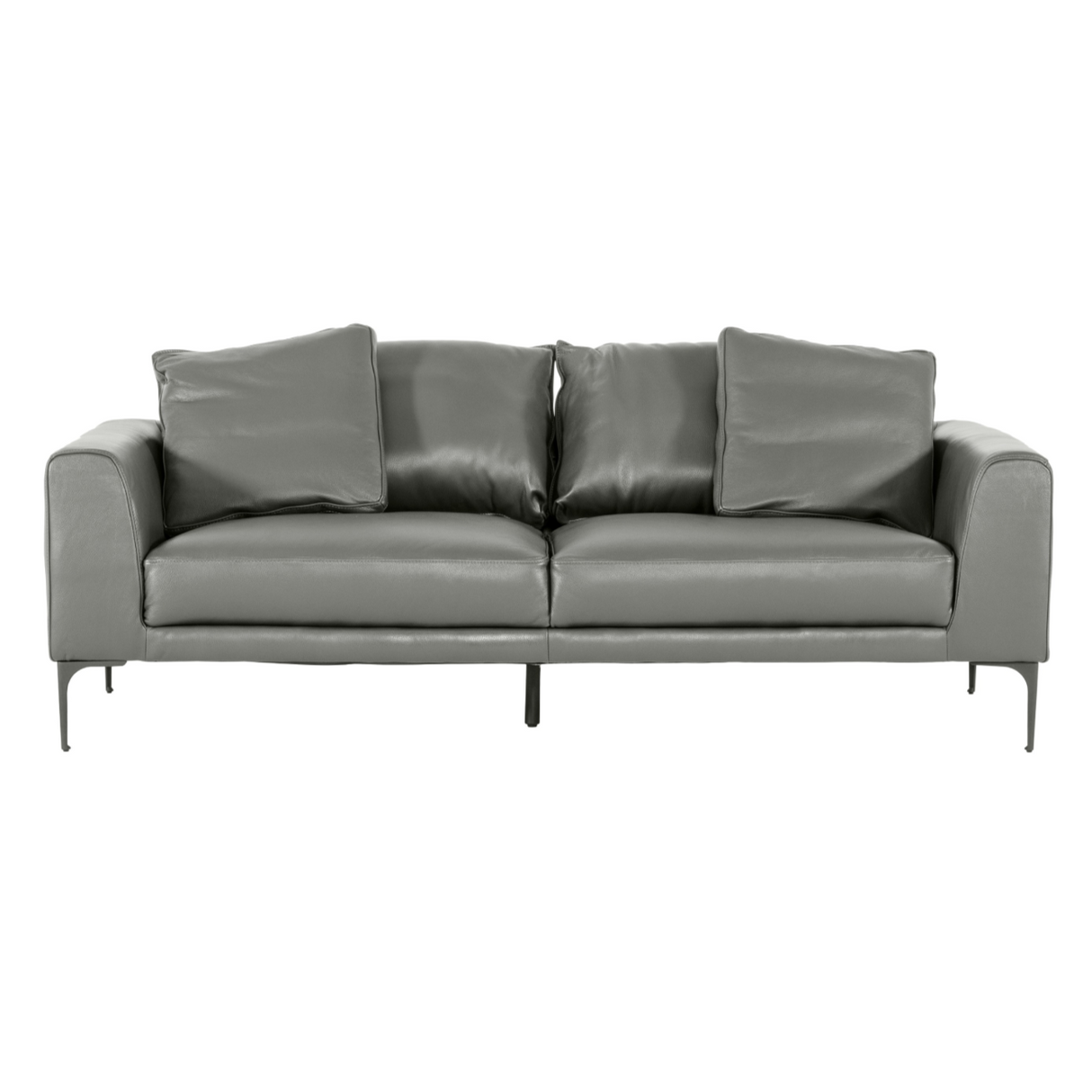 Divani Casa Jacoba - Modern Dark Grey Leather Sofa