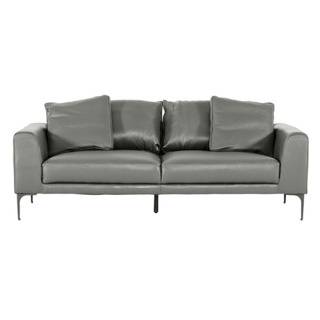 Divani Casa Jacoba - Modern Dark Grey Leather Sofa
