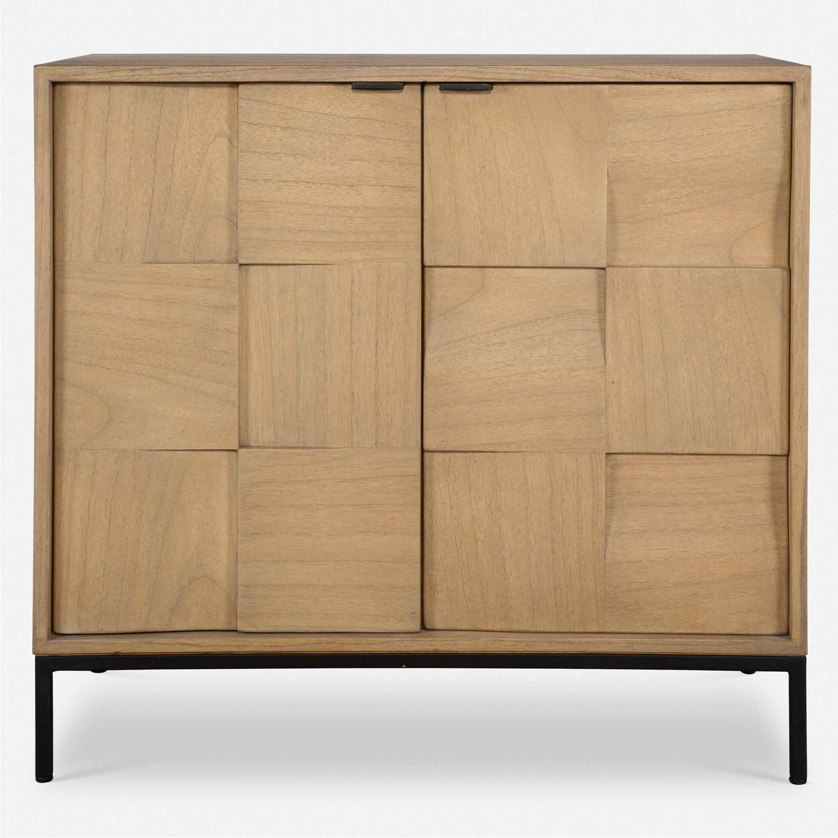 Lorenzo Geometric 2 Door Cabinet - Light Brown by Uttermost - View 2