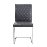 Ansonia Side Chair (Set - 2) 77832 Gray Synthetic Leather & Chrome Finish | Acme - 77832 - Home Elegance USA - 2