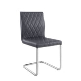 Ansonia Side Chair (Set - 2) 77832 Gray Synthetic Leather & Chrome Finish | Acme - 77832 - Home Elegance USA - 1