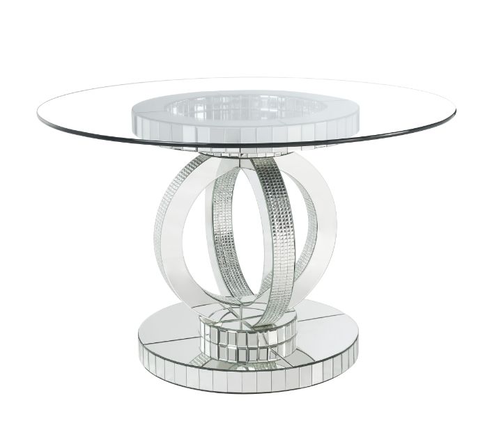 Acme - Ornat Dining Table 77835 Faux Square Diamonds