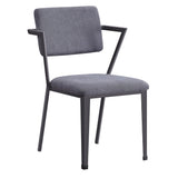 Cargo Dining Chair (Set - 2) 77902 Gray Fabric & Gunmetal Finish | Acme | Home Elegance USA